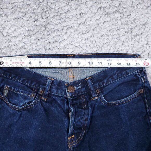 READ Abercrombie Men's 30 x 26.5 Boys Straight Leg Button Fly Dark Wash Jeans - Picture 9 of 11